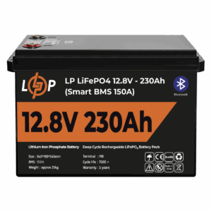 Акумулятор LP LiFePO4 12V (12,8V) - 230 Ah (2944Wh) (Smart BMS 150А) з BT пластик