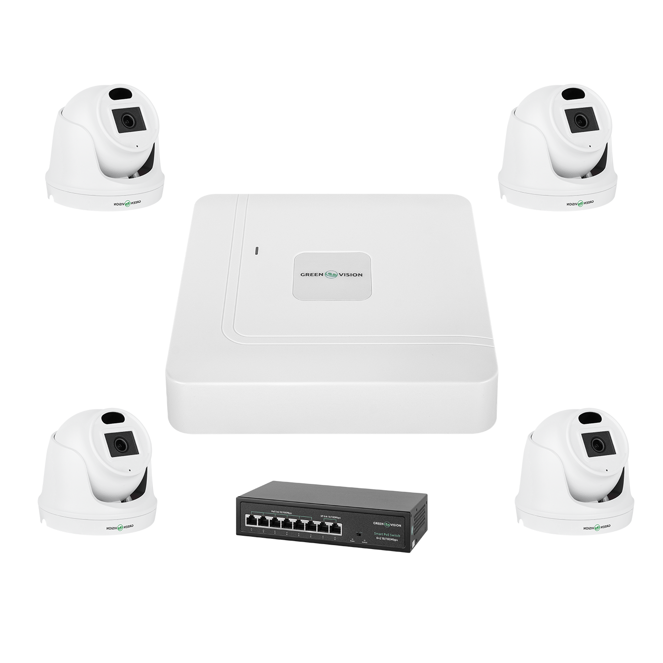 Комплект відеоспостереження на 4 камери GV-IP-K-W70/04 3MP