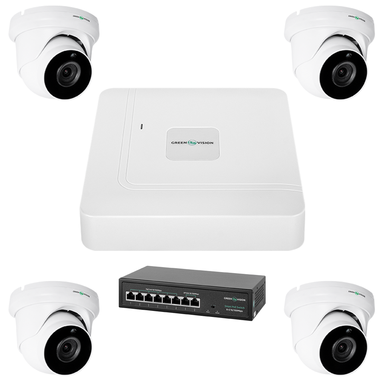 Комплект відеоспостереження на 4 камери GV-IP-K-W74/04 5MP