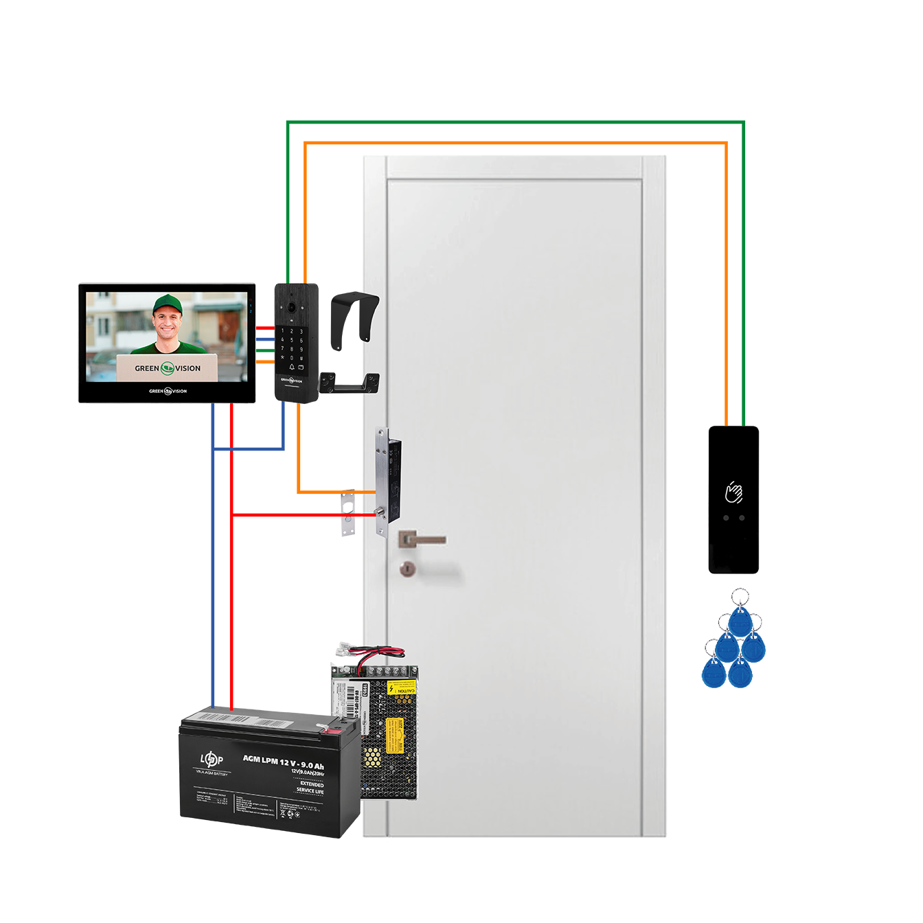 Комплект домофону WIFI з врізним електроригельним замком GV-511