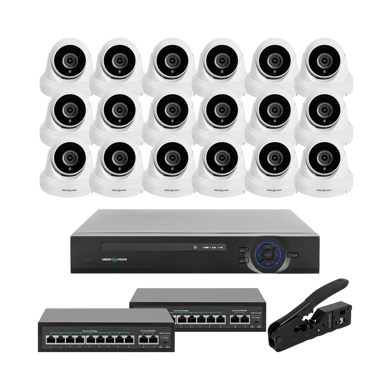 Комплект відеоспостереження на 18 камер GV-IP-K-W85/18 5MP