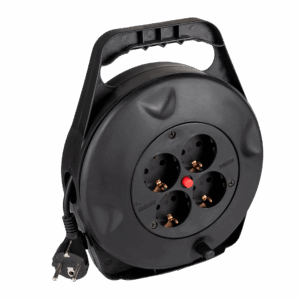 Подовжувач на котушці LP 15м (ПВС 3*0.75), 4 гнізда із заземлюючим контактом до 2.2 кВт