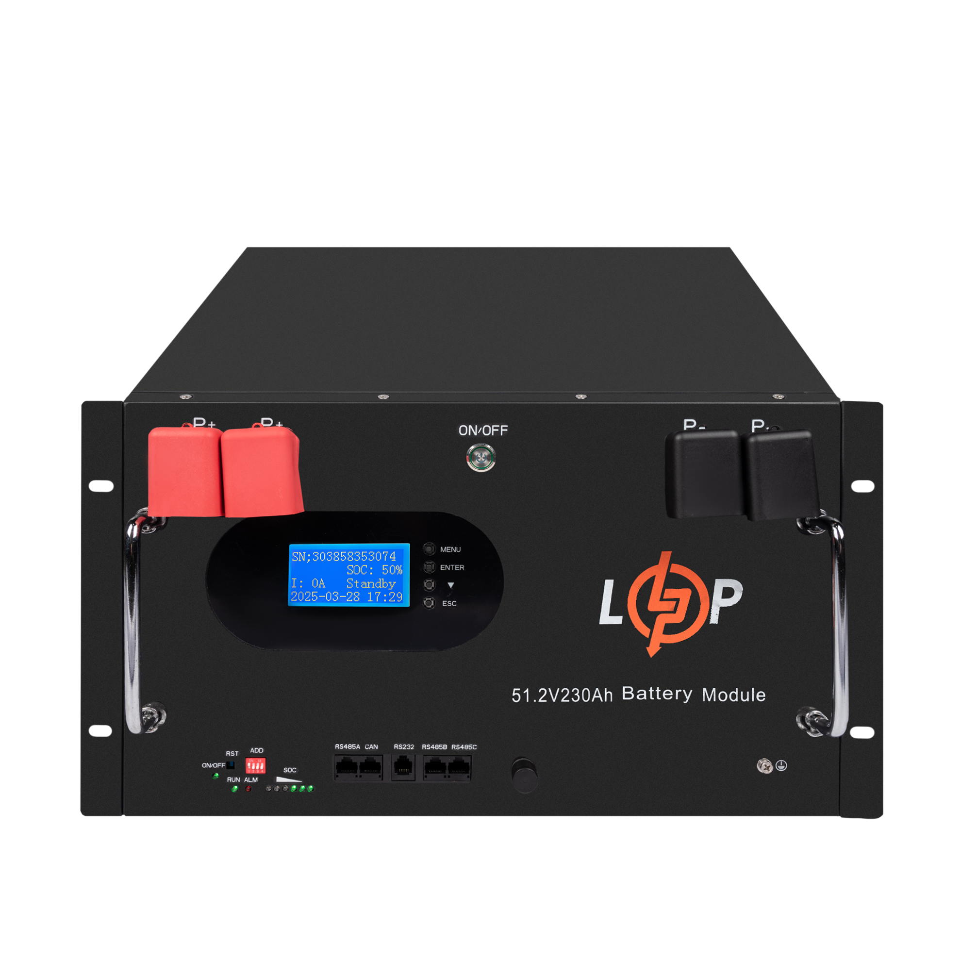 Акумулятор LP LiFePO4 51,2V - 230 Ah (11776Wh) (Smart BMS 200A) с LCD RM AB RS485/CAN