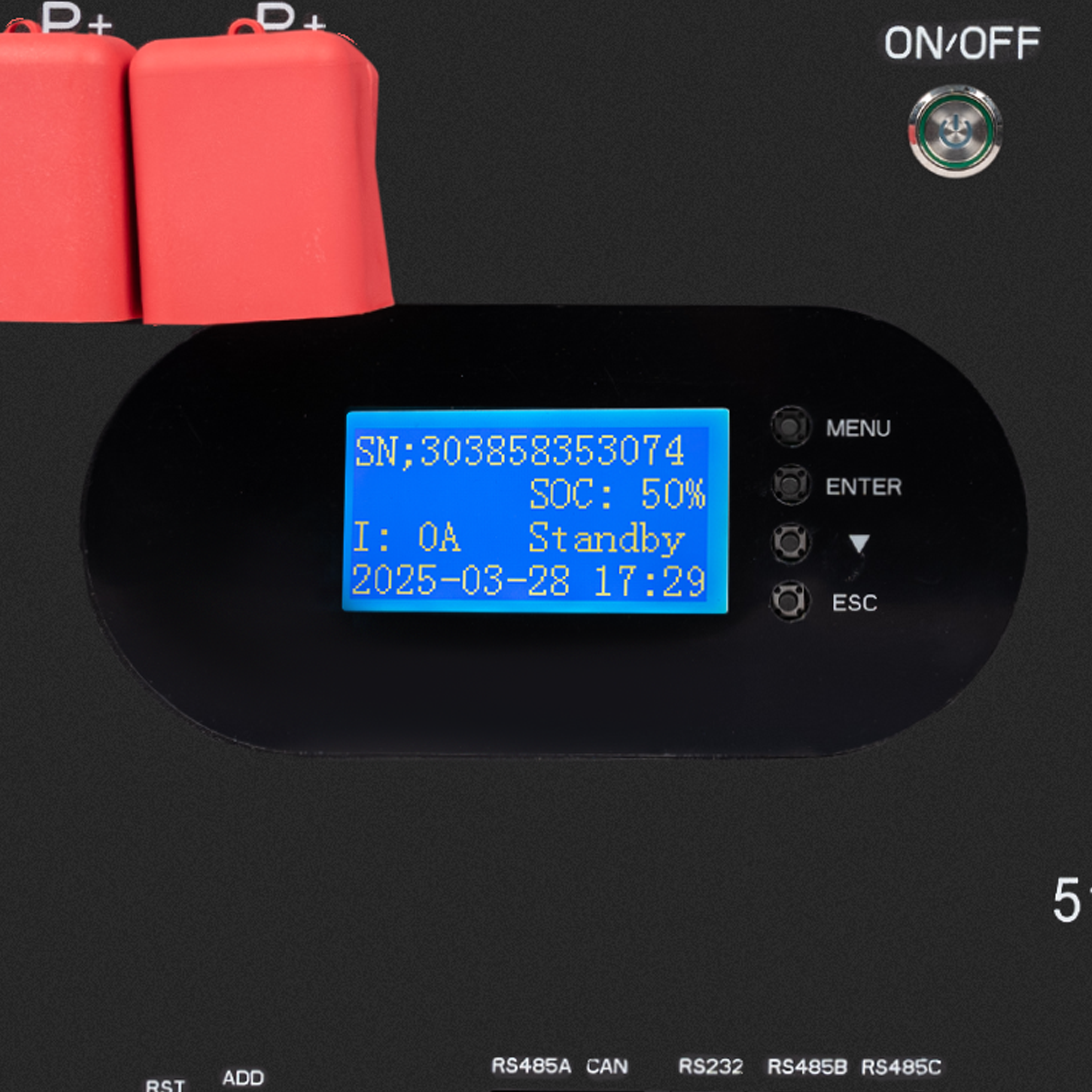 Акумулятор LP LiFePO4 51,2V - 230 Ah (11776Wh) (Smart BMS 200A) с LCD RM AB RS485/CAN - Зображення 8