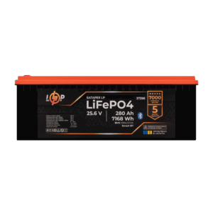 Акумулятор LP LiFePO4 25,6V - 280 Ah (7168Wh) (BMS 200A/200А) пластик Smart BT