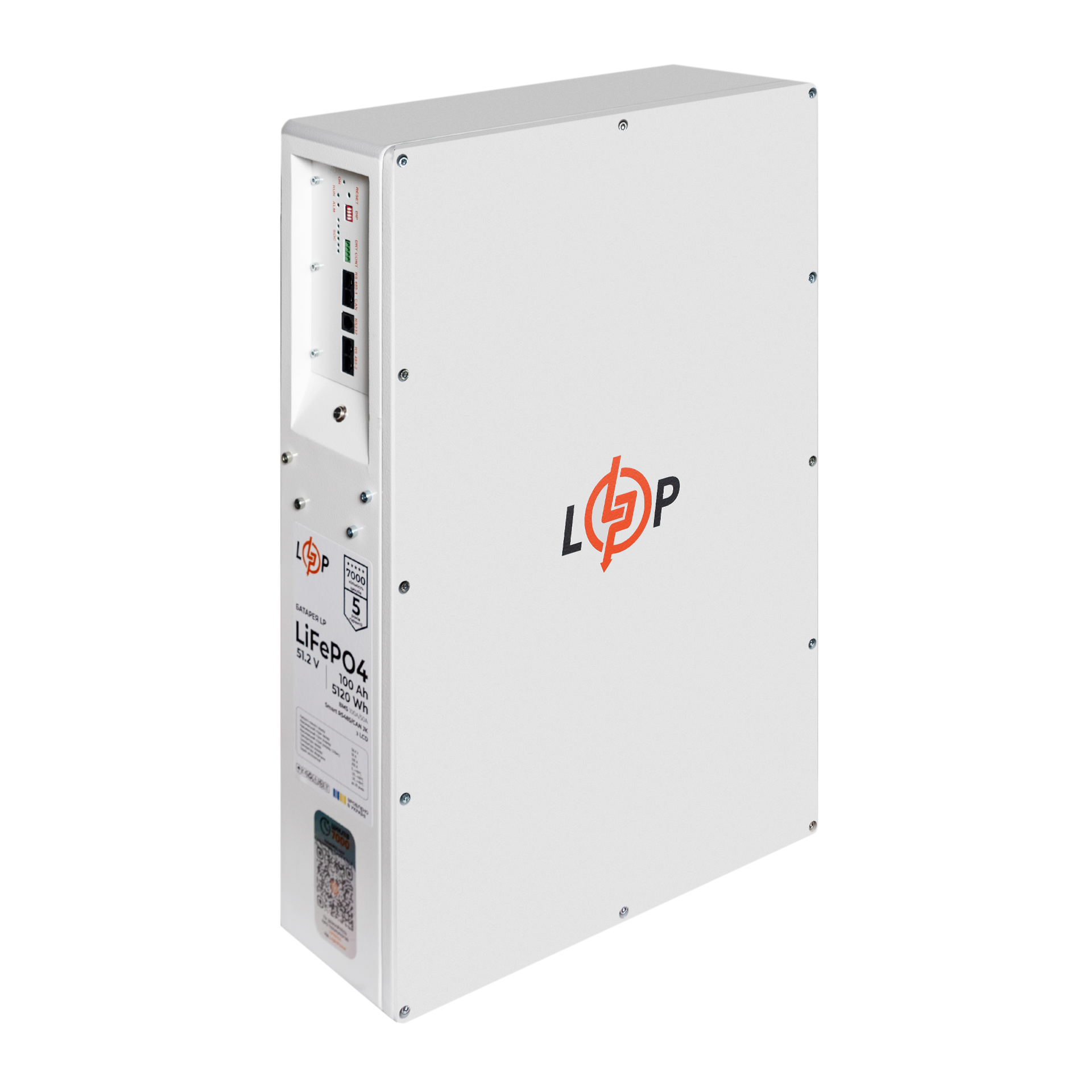 Акумулятор LP LiFePO4 51,2V - 100 Ah (5120Wh) (BMS JK 100A/50А) W RS485/CAN WH - Зображення 3