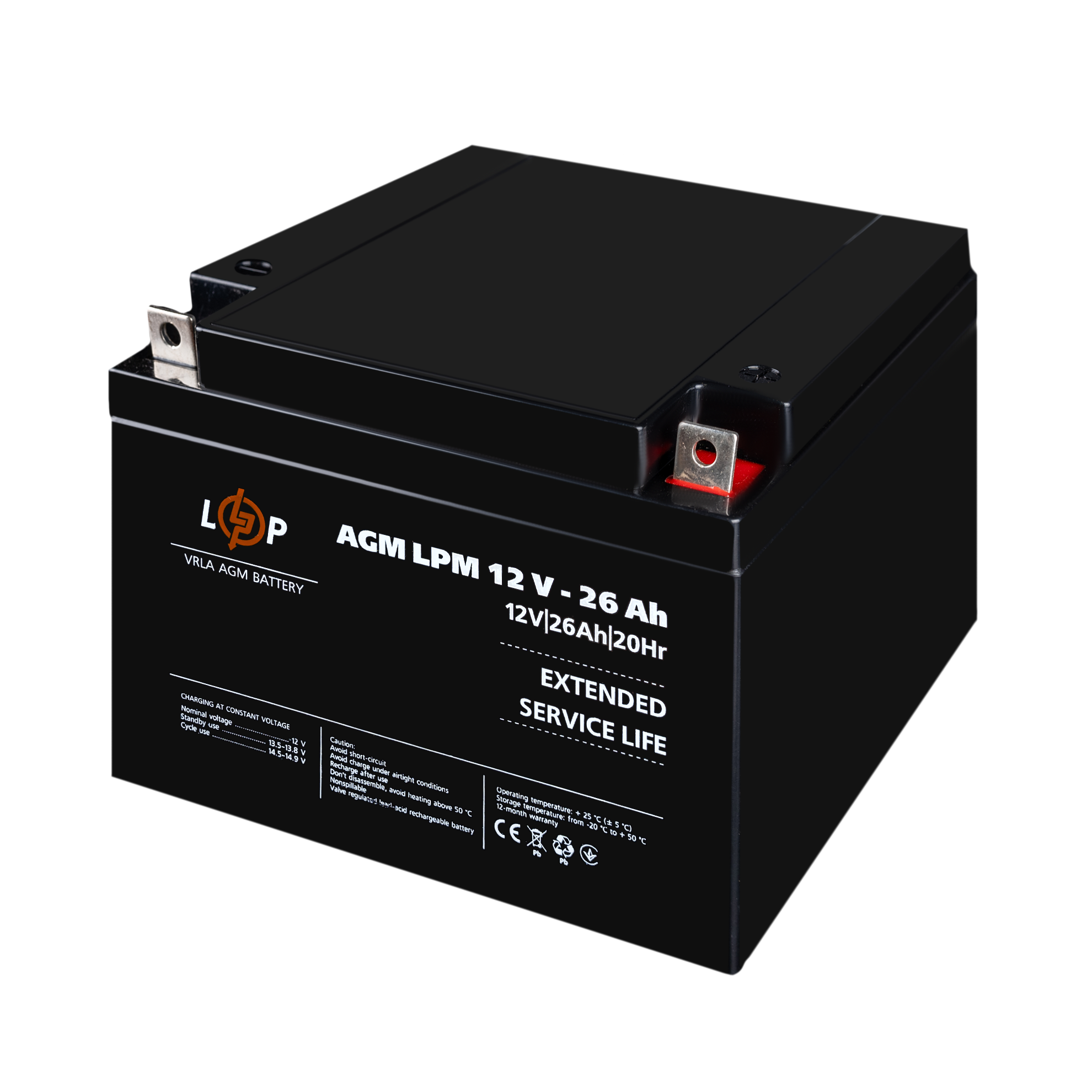 Розпродаж (4134) Акумулятор AGM LPM 12V - 26 Ah (10-2023) - Зображення 4