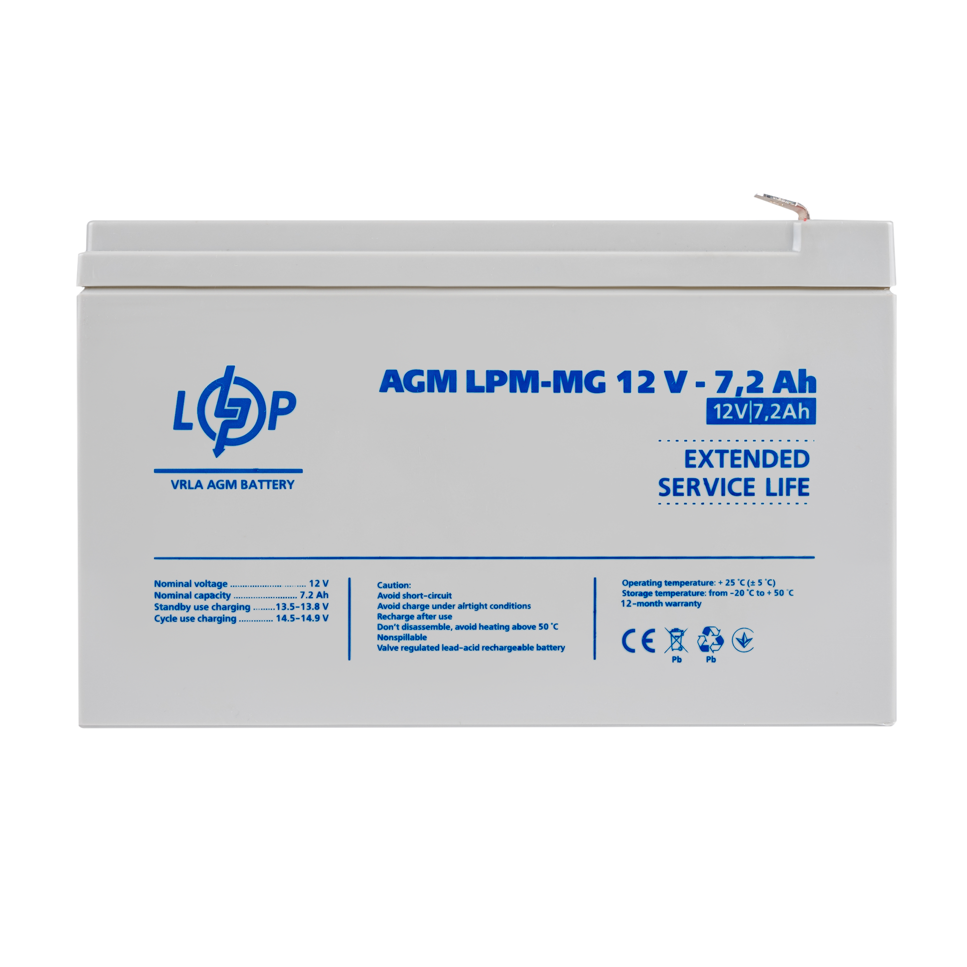 Акумулятор мультигелевий LPM-MG 12V - 7.2 Ah
