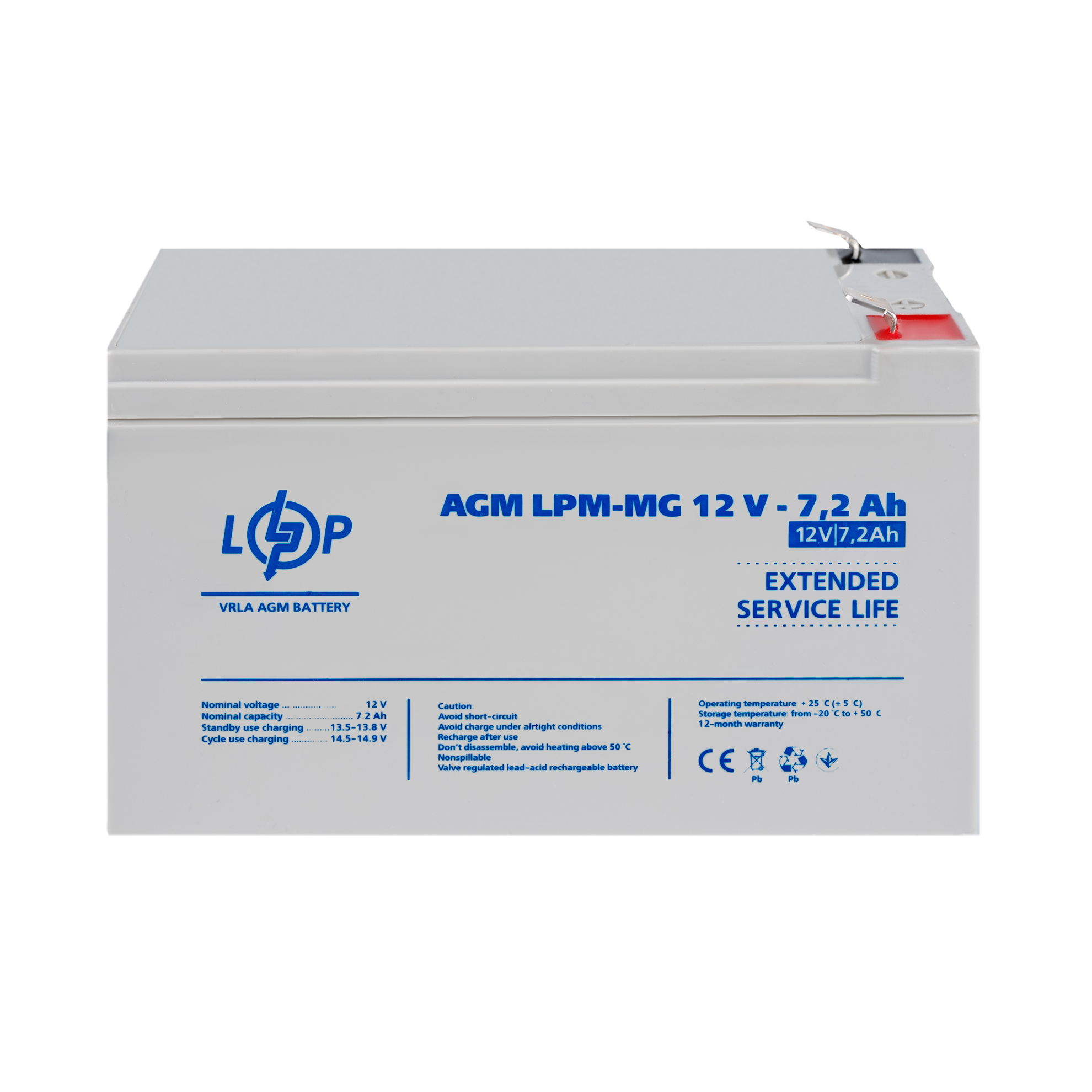 Акумулятор мультигелевий LPM-MG 12V - 7.2 Ah - Зображення 2