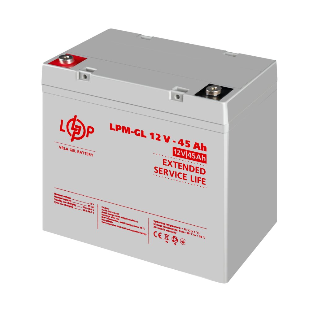 Акумулятор гелевий LPM-GL 12V - 45 Ah - Зображення 4