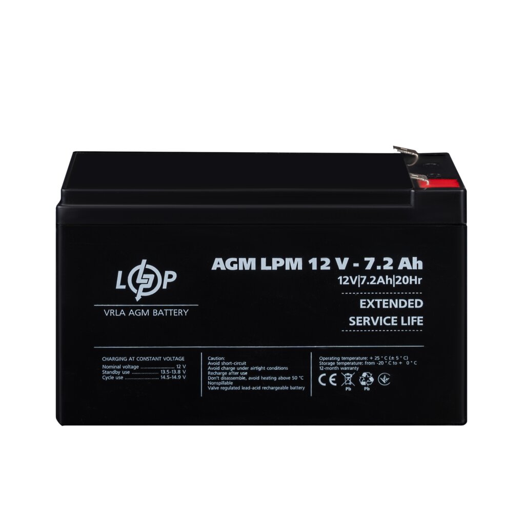 Розпродаж Акумулятор AGM LPM 12V - 7.2 Ah - Зображення 2