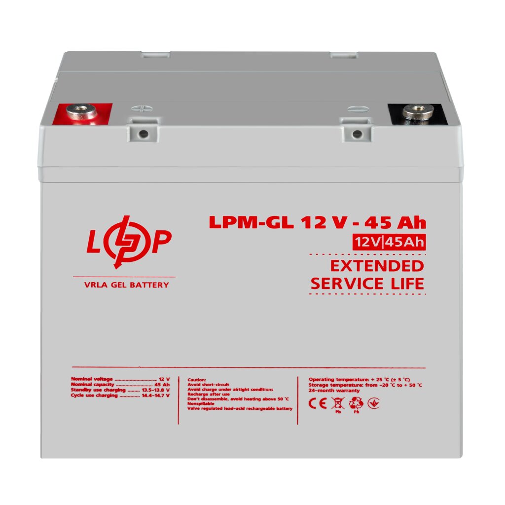 Акумулятор гелевий LPM-GL 12V - 45 Ah - Зображення 2