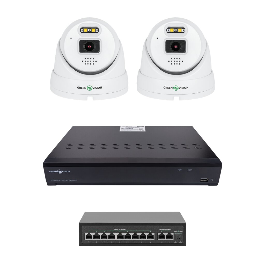 Комплект відеоспостереження на 2 камери GV-IP-K-W101/2 5MP (Ultra AI)
