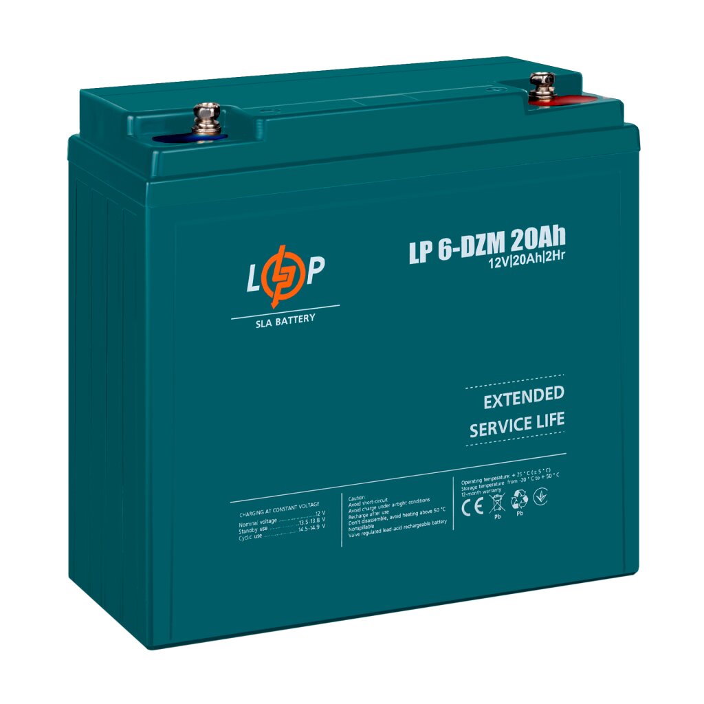 Тяговий свинцево-кислотний AGM акумулятор LP 6-DZM-20 Ah - Зображення 4