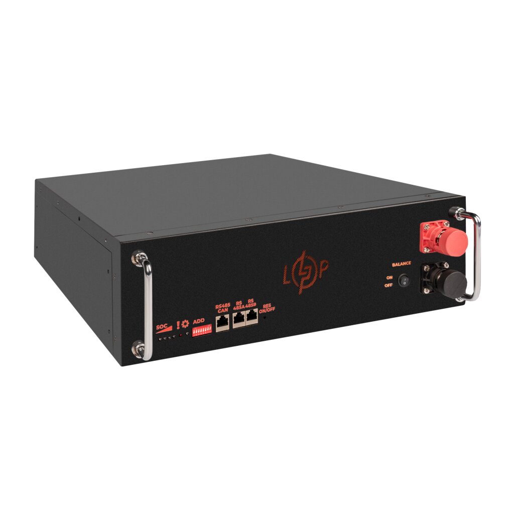 Акумулятор LP LiFePO4 51,2V - 100 Ah (5120Wh) (BMS SP 100A/50А) RM RS485/CAN LCD BL - Зображення 4